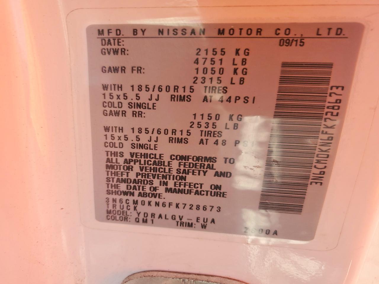 2015 Nissan NV200 SV