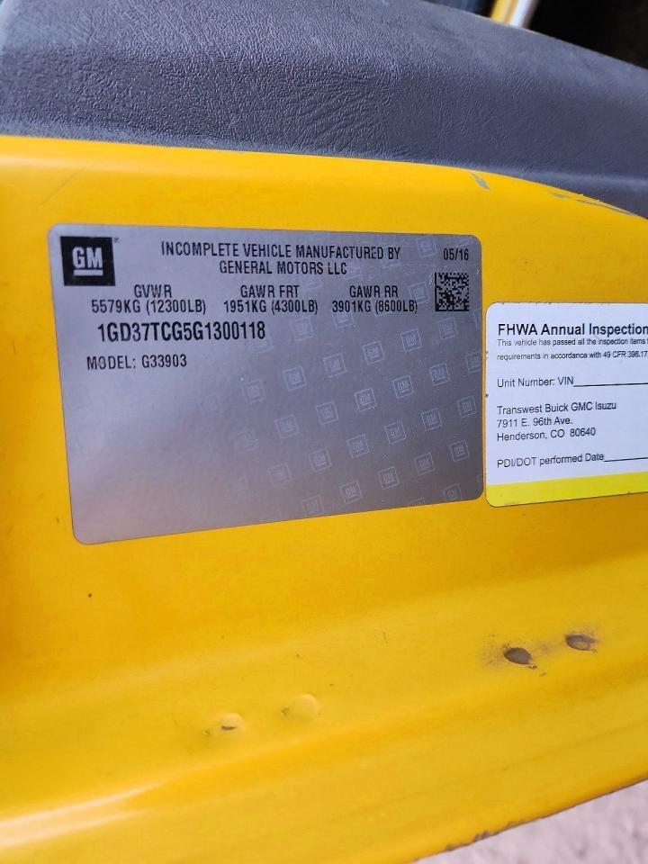 2016 GMC Savana Cutaway G3500