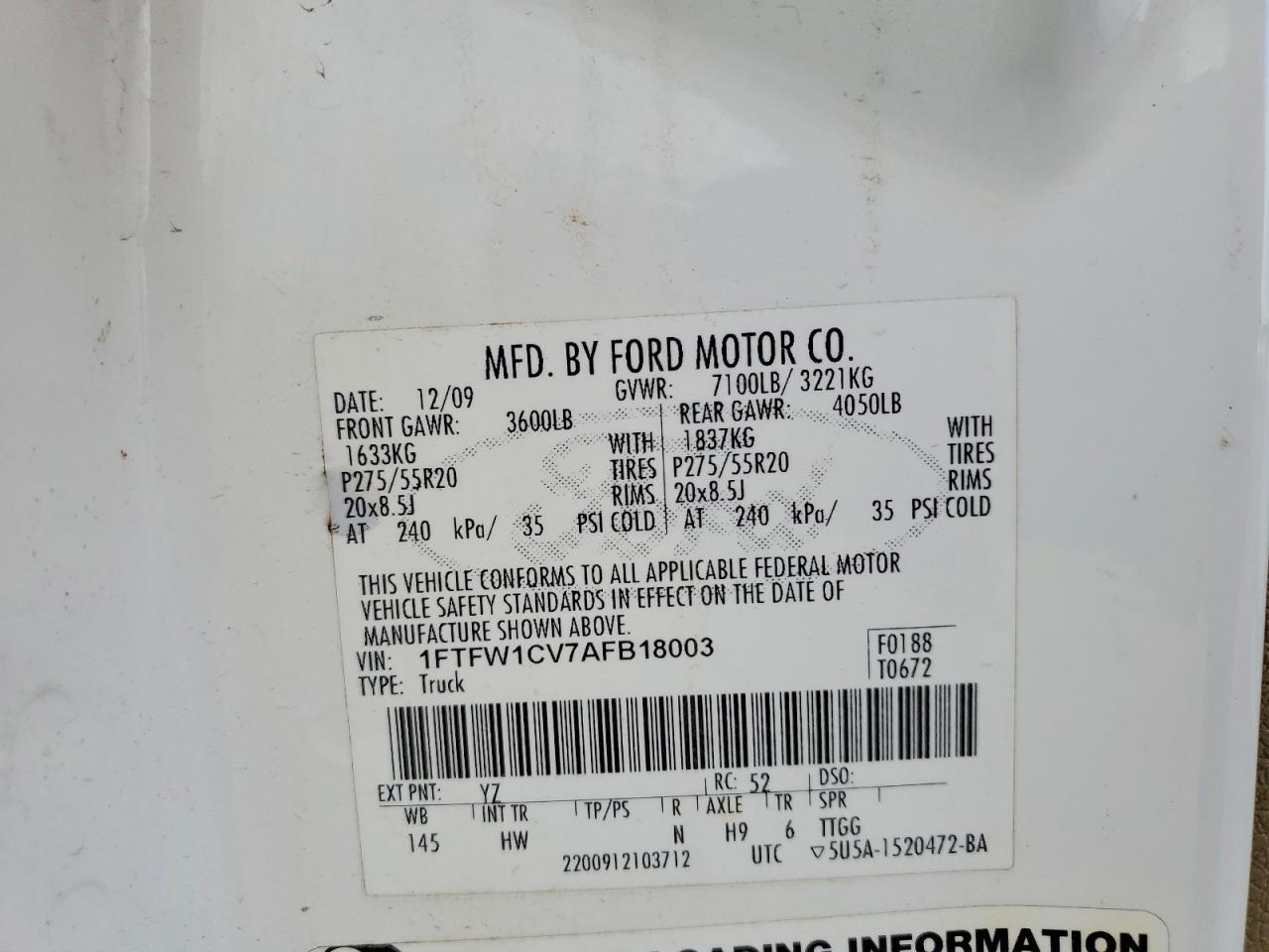 2010 Ford F150 Supercrew