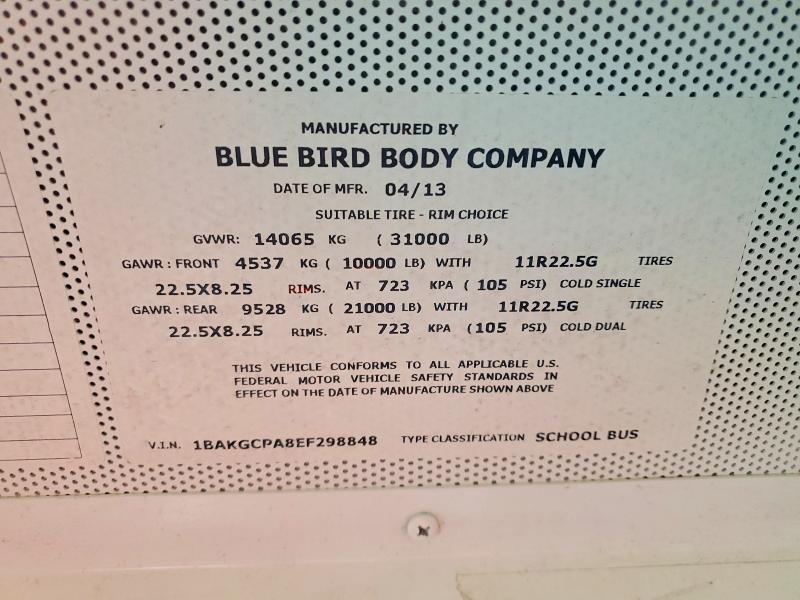 2014 Blubird 2014 Bluebird Vision-School Bus