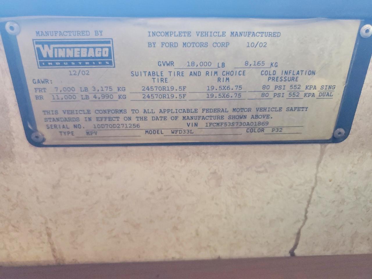 2003 Winnebago Motorhome