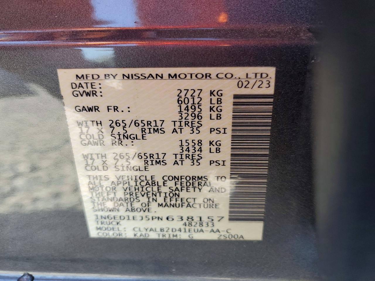 2023 Nissan Frontier SV