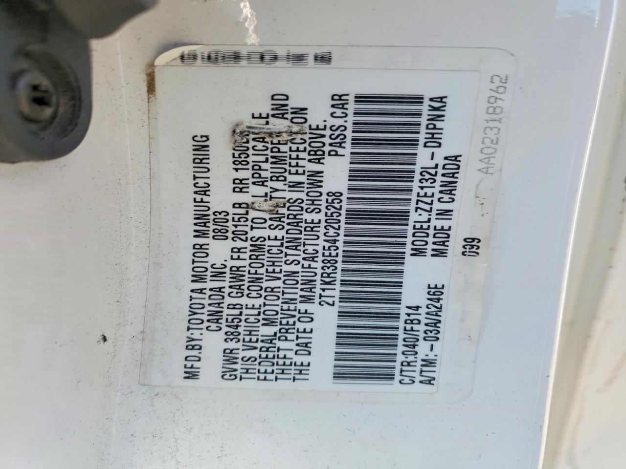 2004 Toyota Matrix xr
