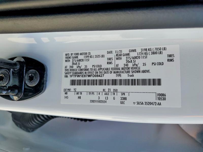 2021 Ford F150 Supercrew