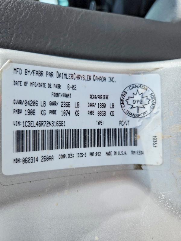 2002 Chrysler Sebring lx