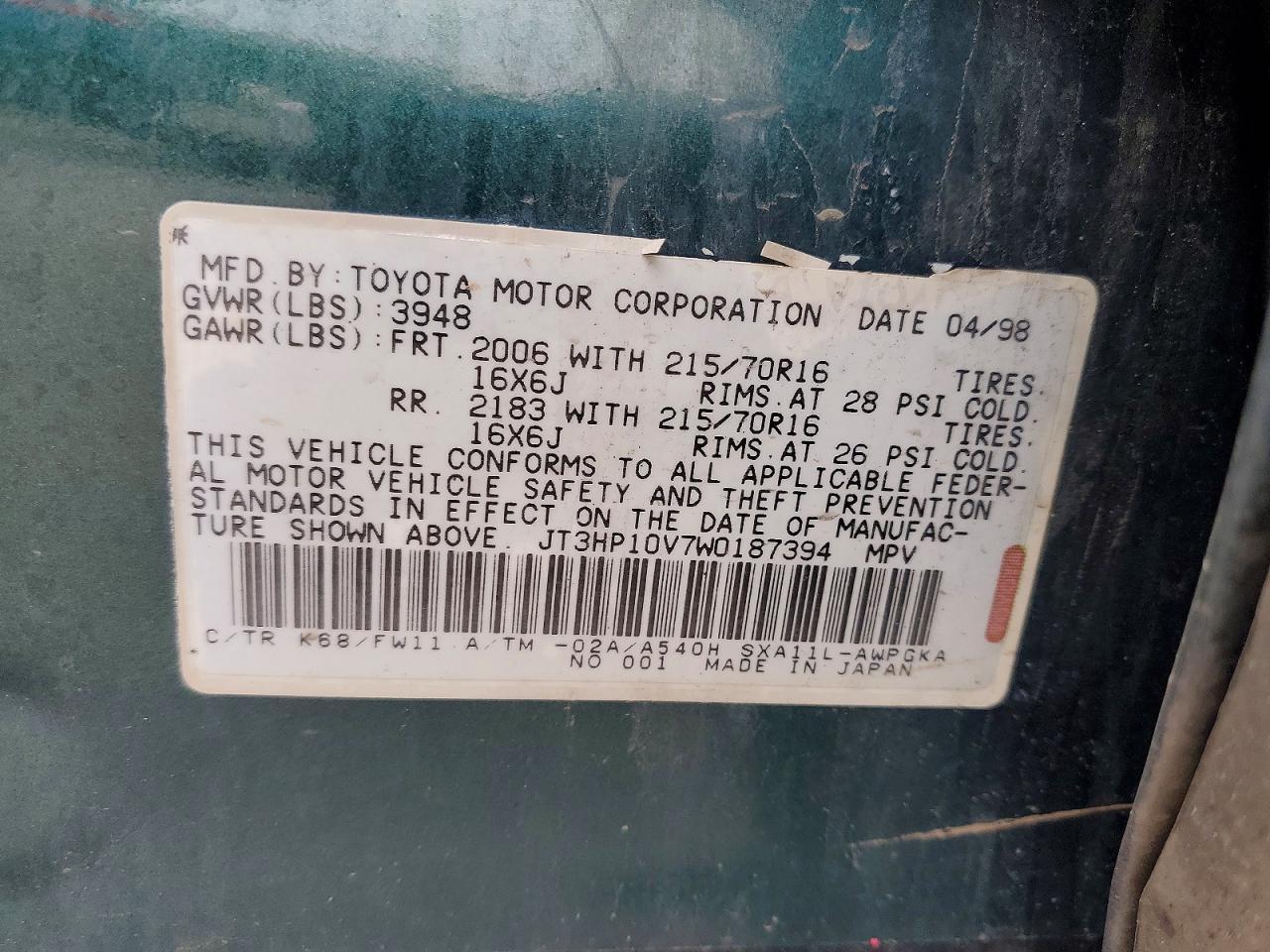 1998 Toyota Rav4 Base