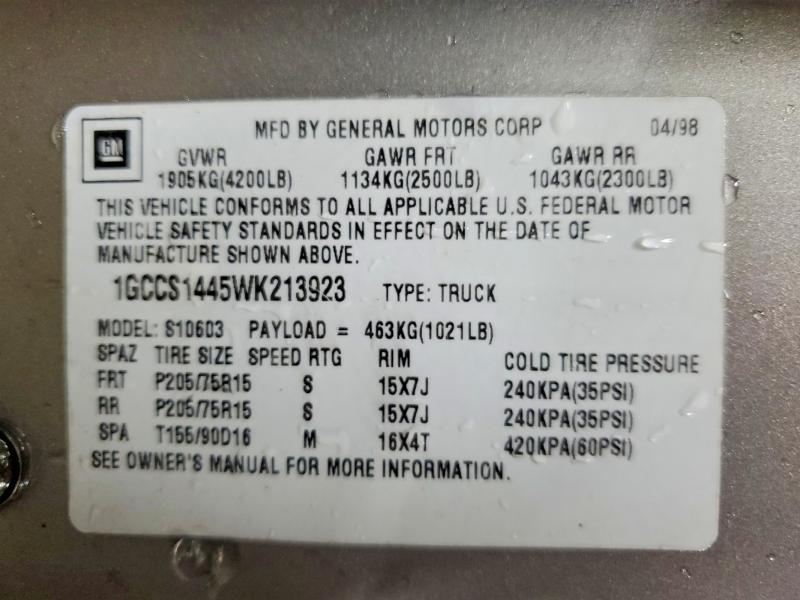 1998 Chevrolet S Truck S10