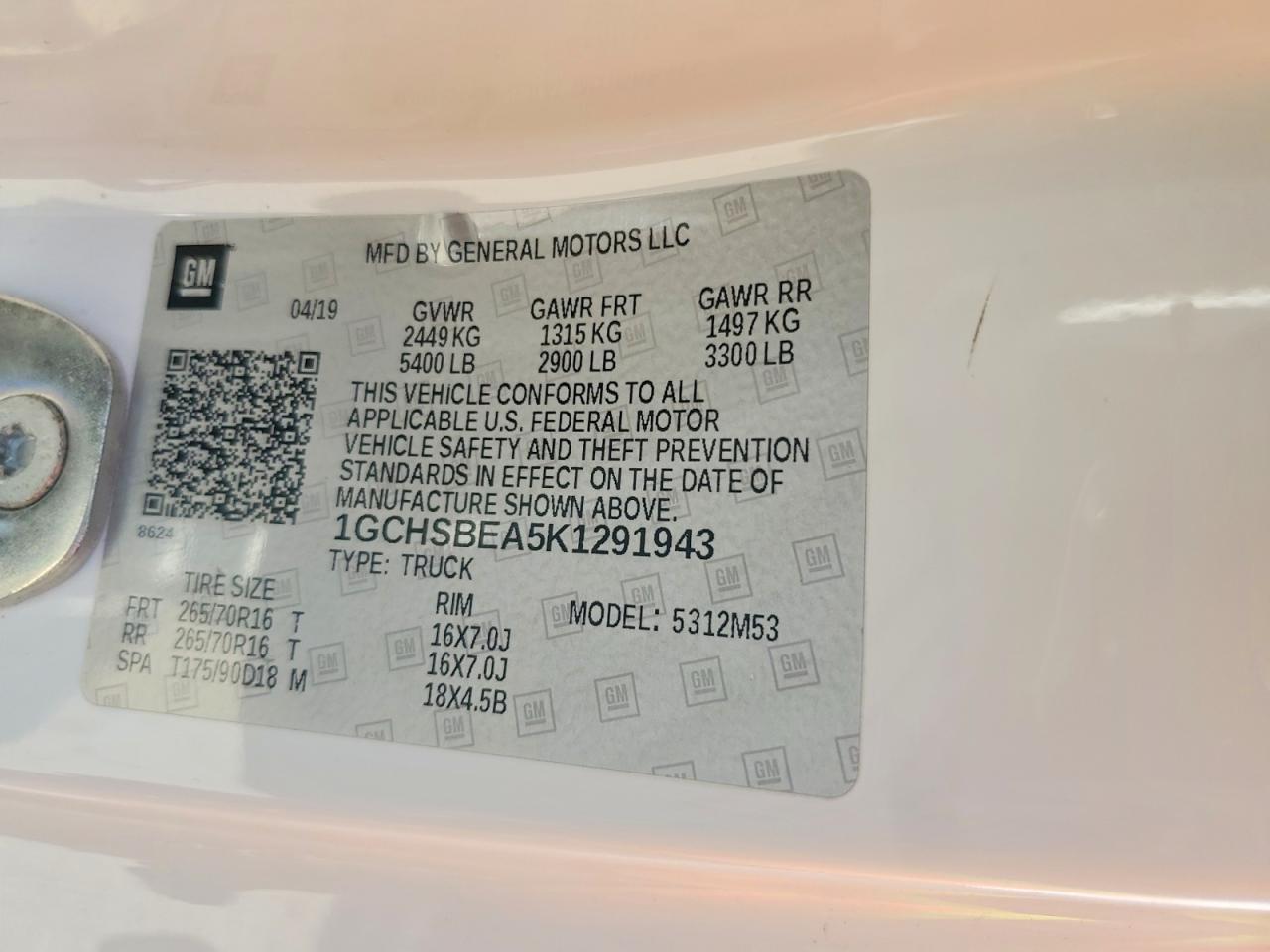 2019 Chev Colorado