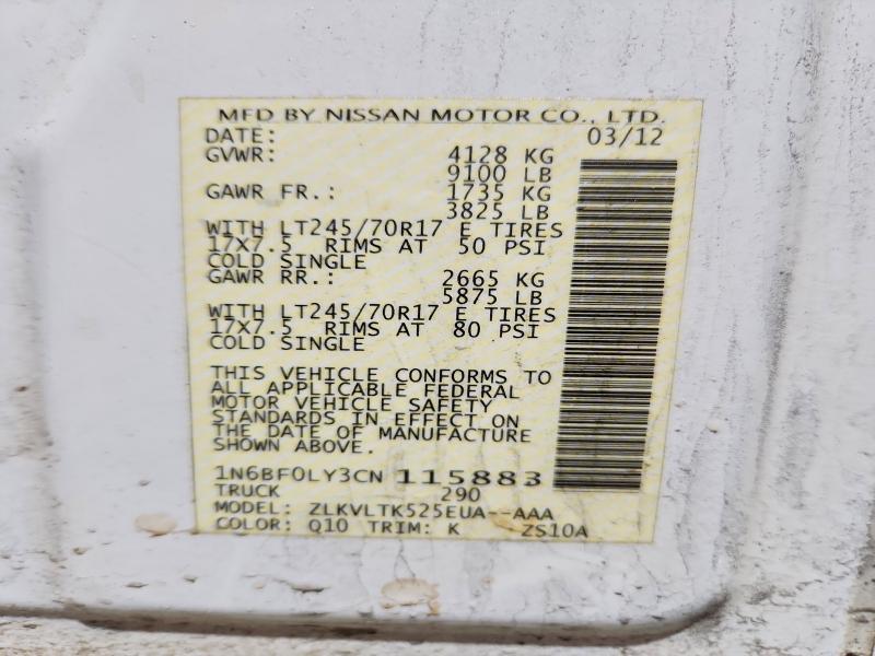 2012 Nissan NV 2500 HD S