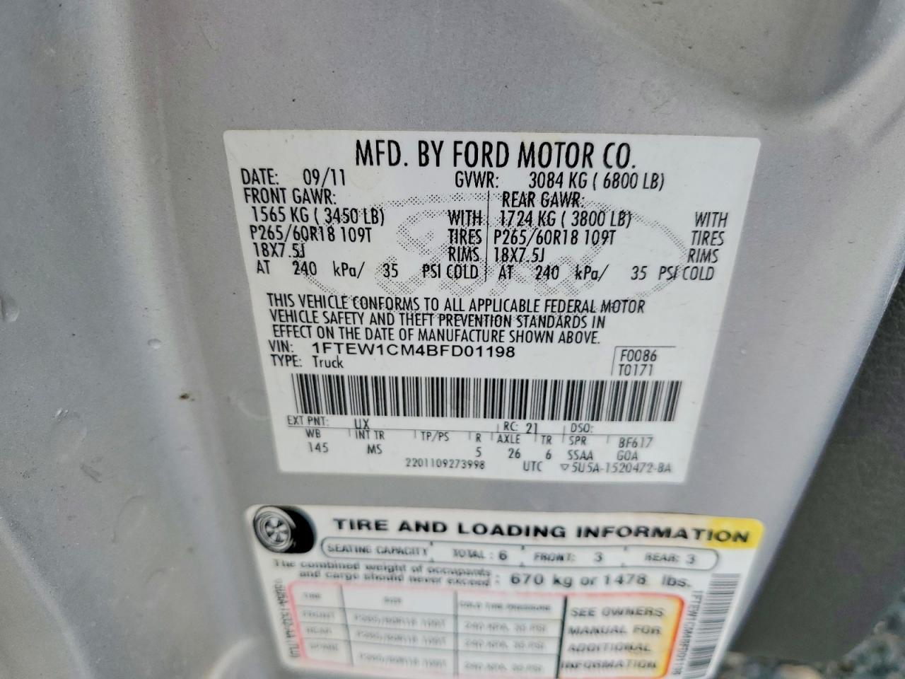 2011 Ford F150 Supercrew