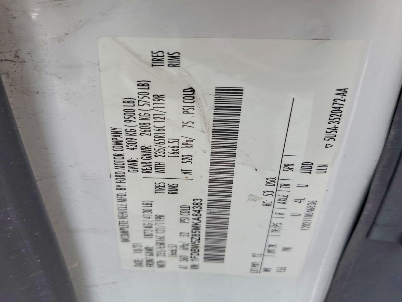 2021 Ford Transit Delivery Truck