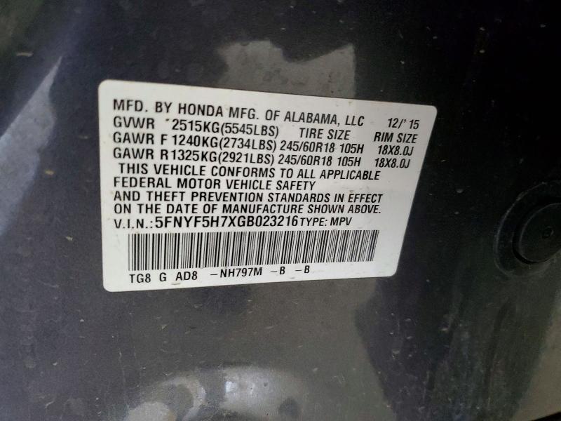 2016 Honda Pilot Exln