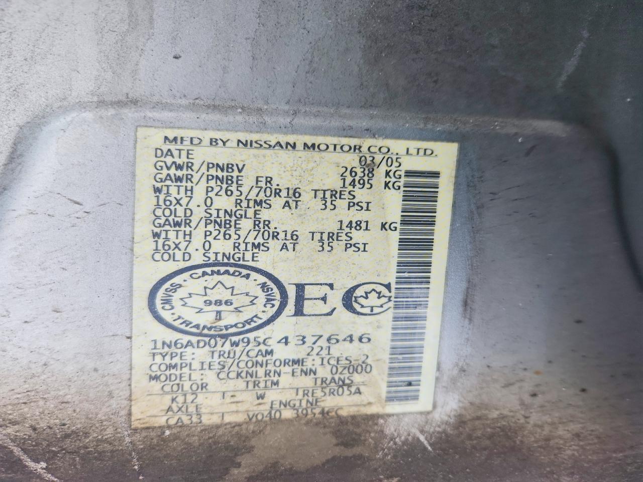 2005 Nissan Frontier SE