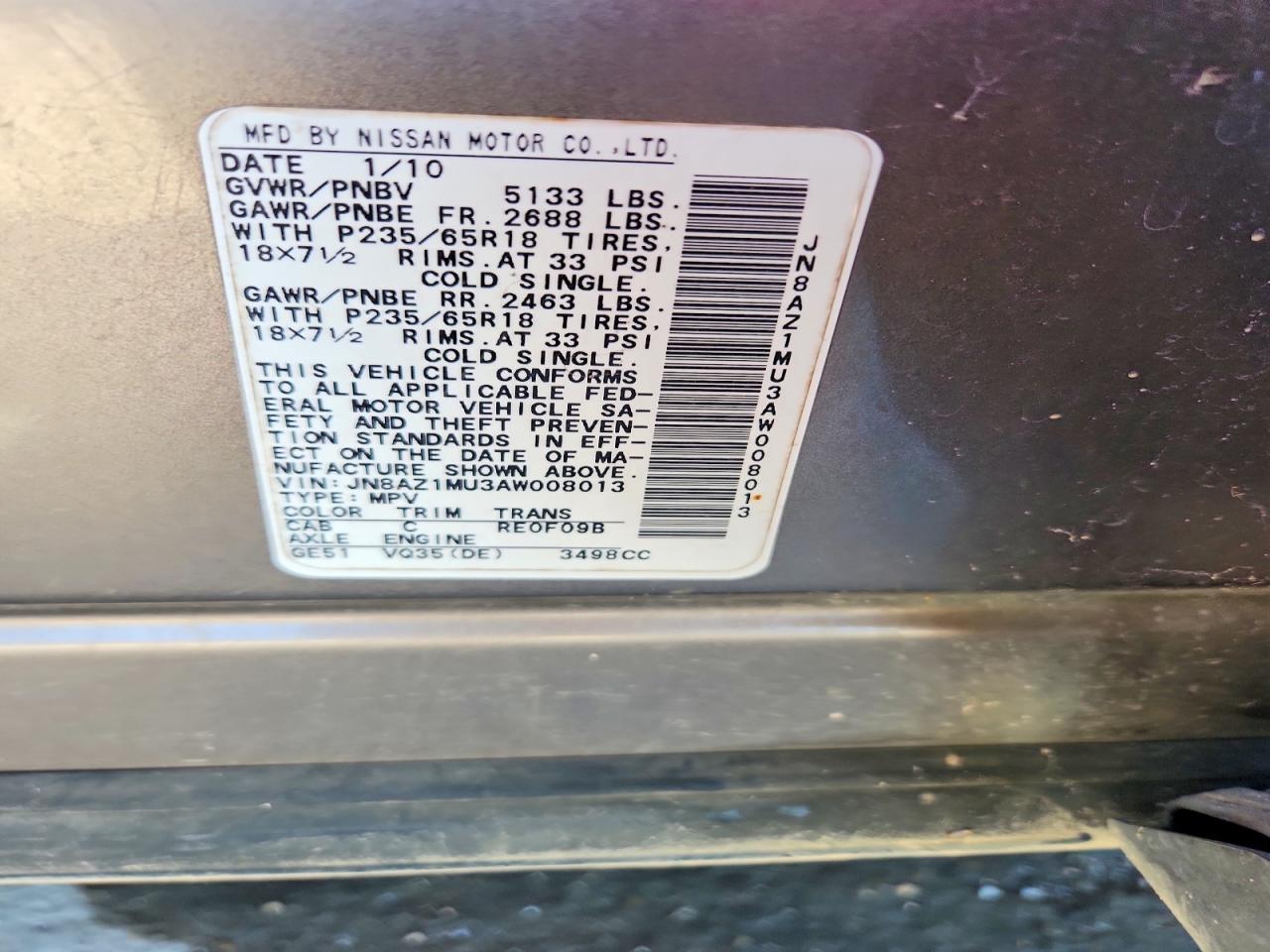 2010 Nissan Murano s