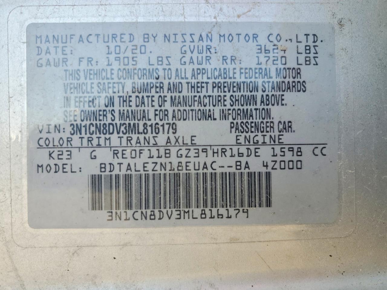 2021 Nissan Versa s
