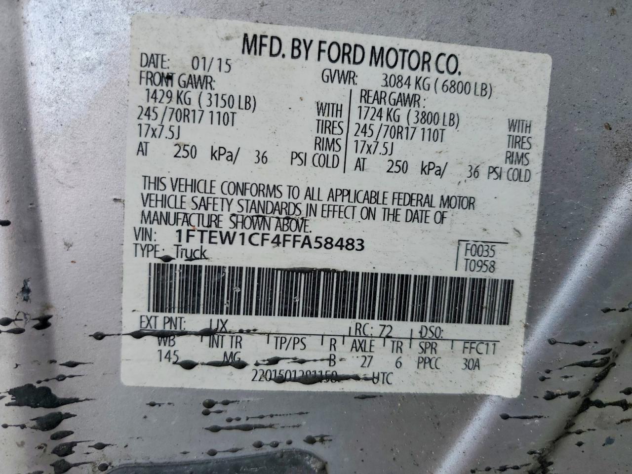 2015 Ford F150 Supercrew