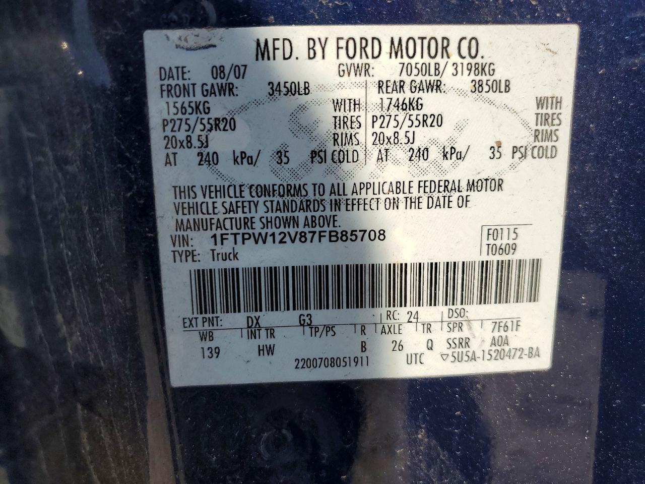 2007 Ford F150 Supercrew