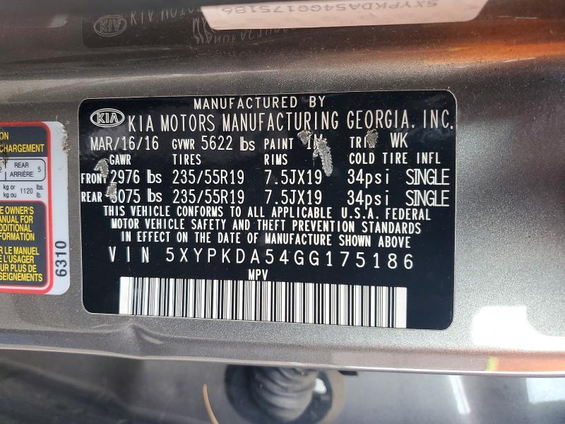 2016 KIA Sorento sx Limited V6