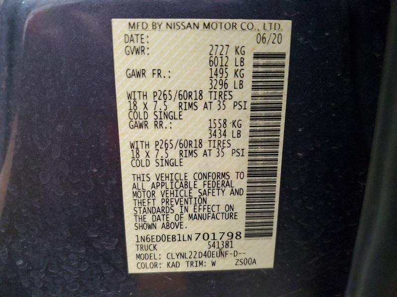 2020 Nissan Frontier SV