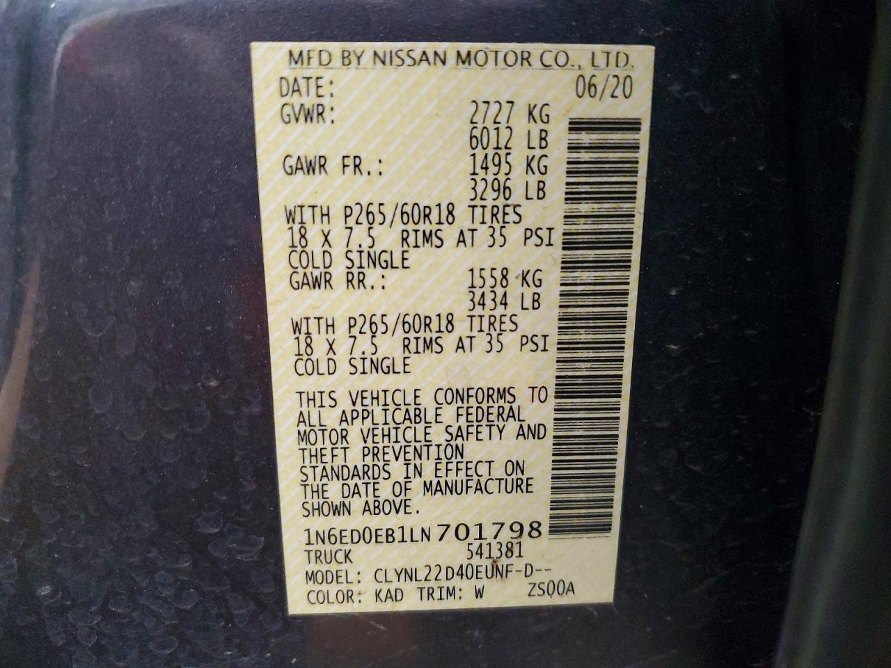 2020 Nissan Frontier SV