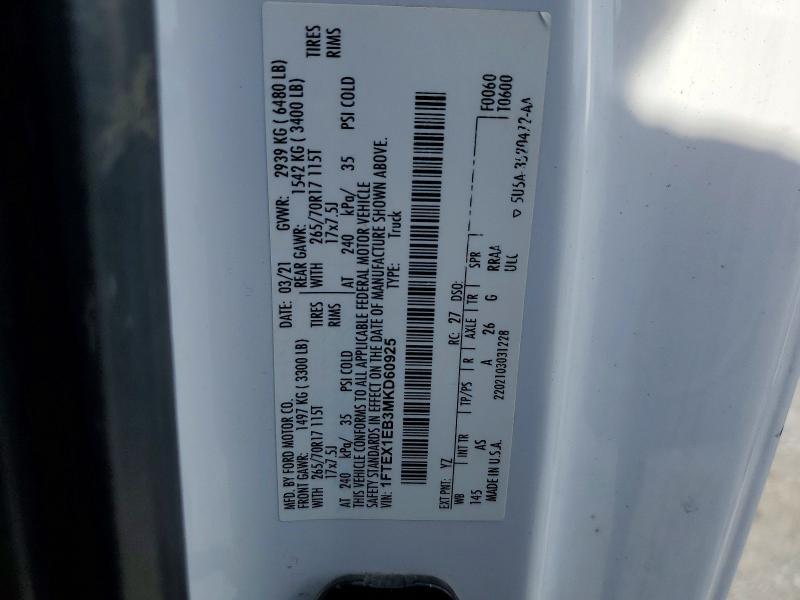 2021 Ford F150 Super Cab