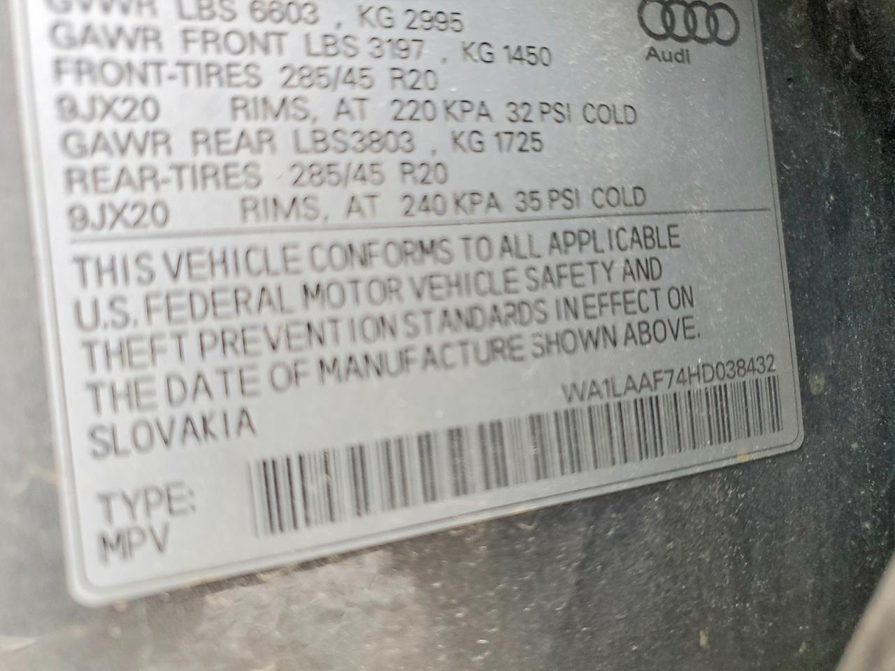 2017 Audi Q7 Premium Plus