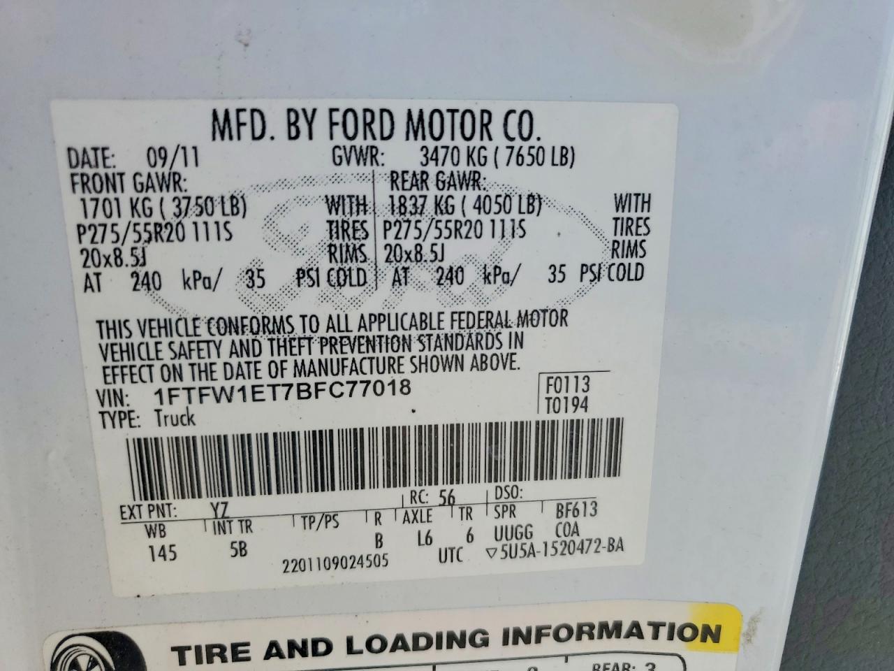 2011 Ford F150 Supercrew