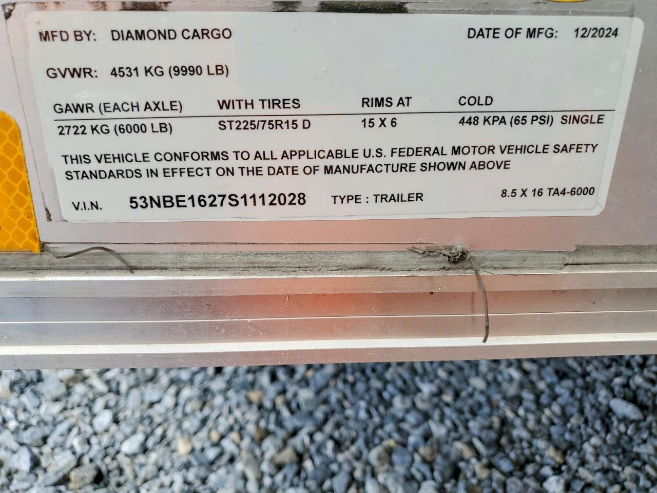 2025 Diamond Cargo 8.5X16 TA4 Enclosed Cargo Trailer