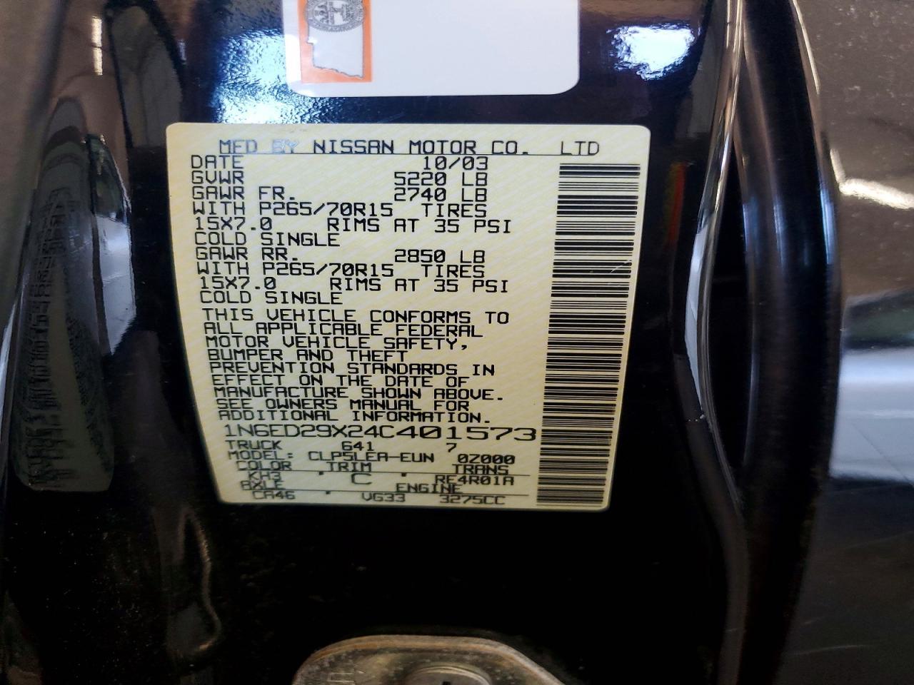 2004 Nissan Frontier XE-V6