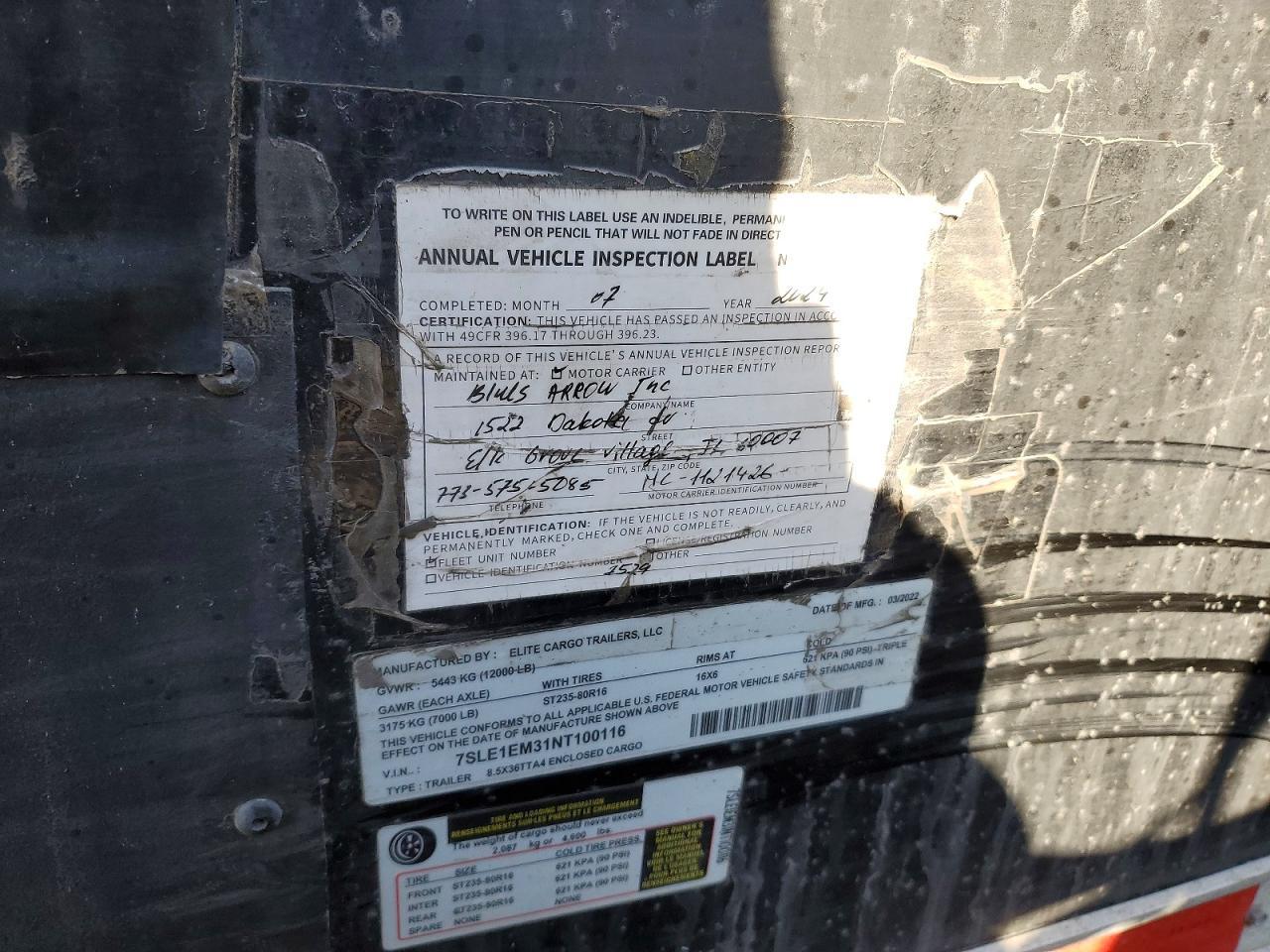 2022 Elite 36FT-DRY Van Trailer