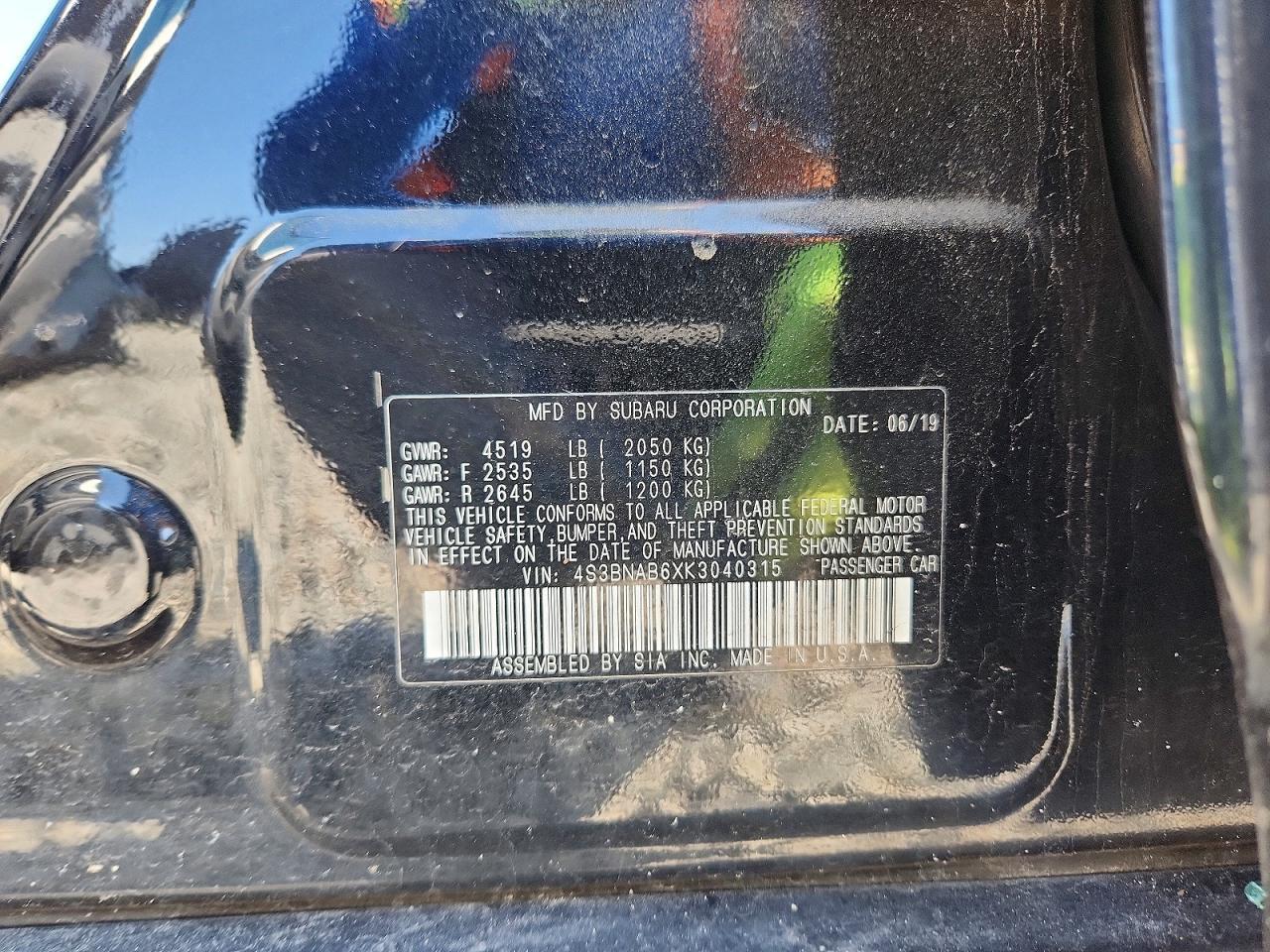 2019 Subaru Legacy 2.5i