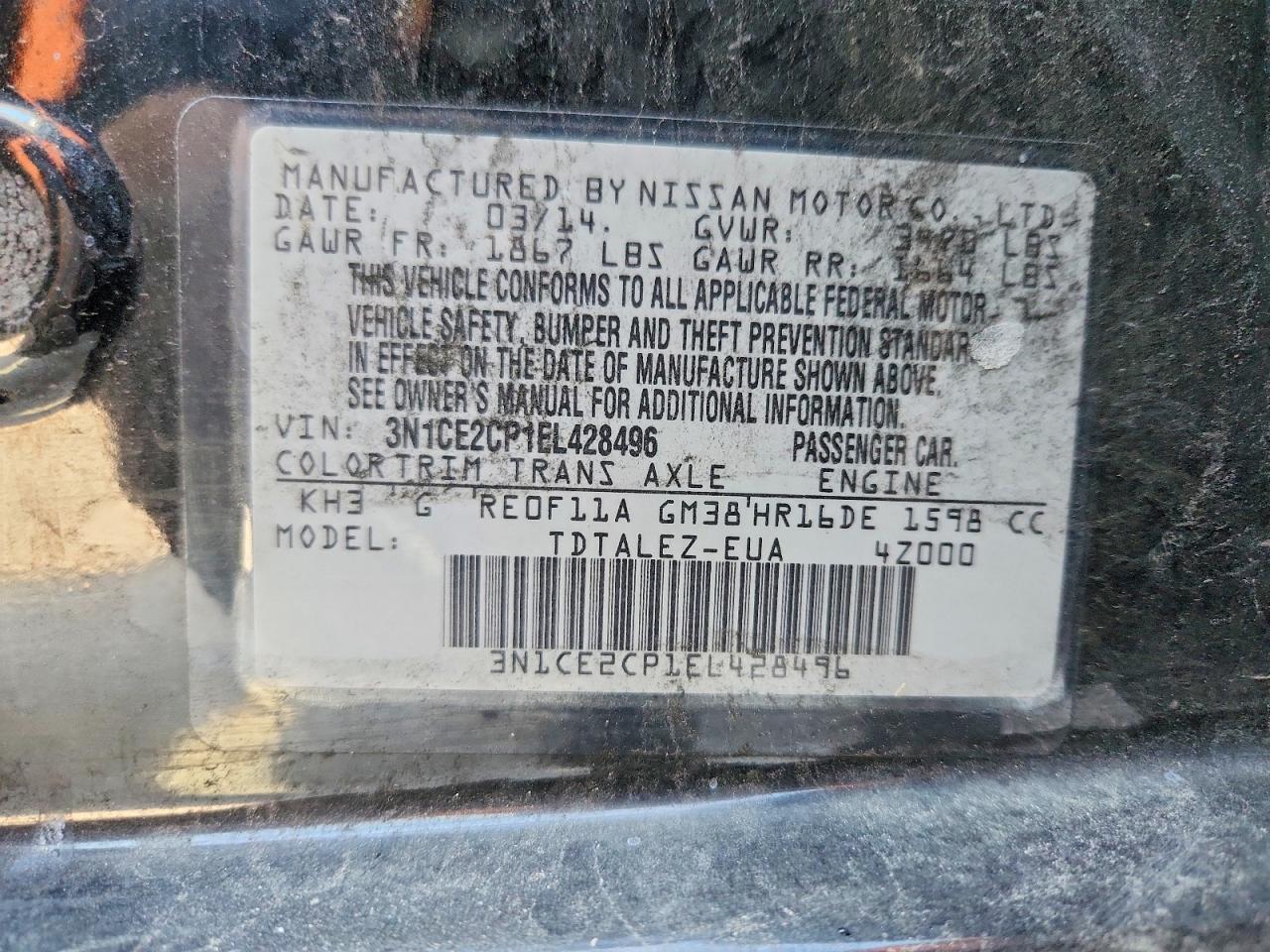 2014 Nissan Versa Note sv