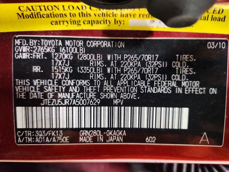 2010 Toyota 4runner SR5