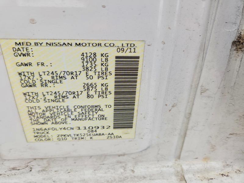 2012 Nissan Nv 2500 hd s