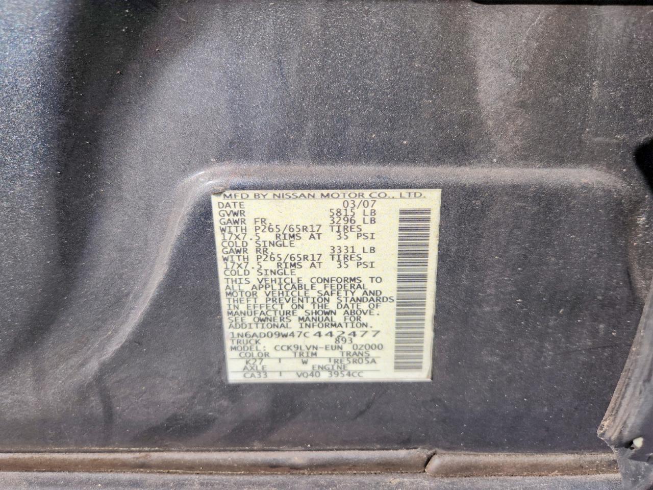 2007 Nissan Frontier SE