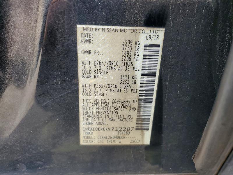 2019 Nissan Frontier sv