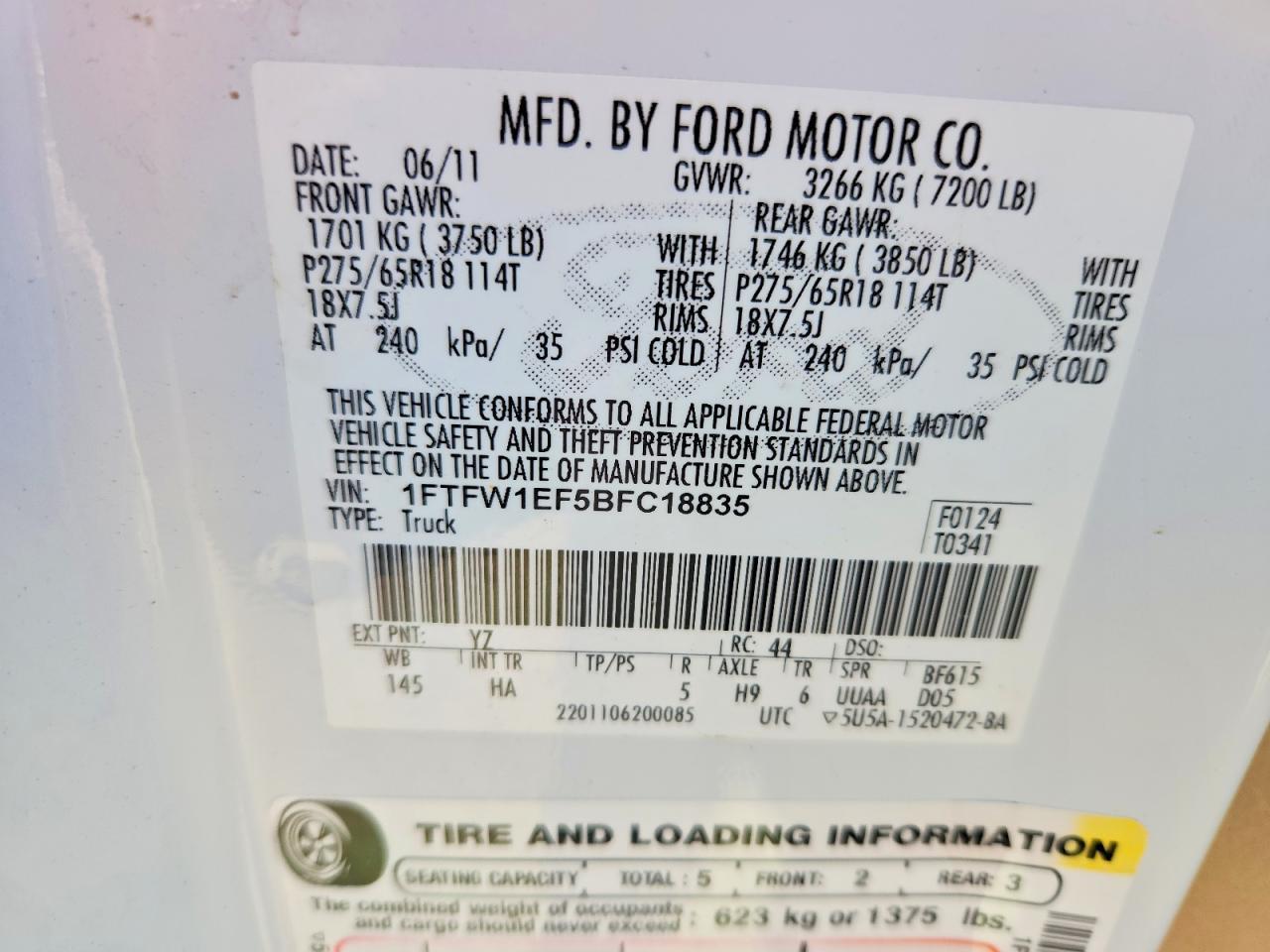 2011 Ford F150 Supercrew
