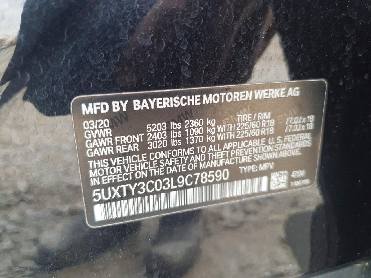 2020 BMW X3 Sdrive30i