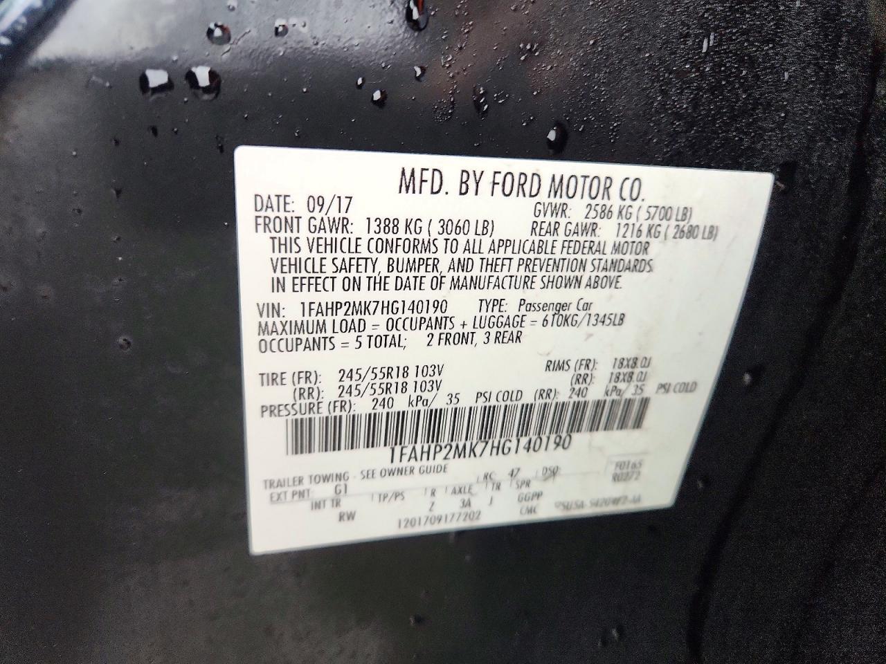 2017 Ford Taurus Police Interceptor