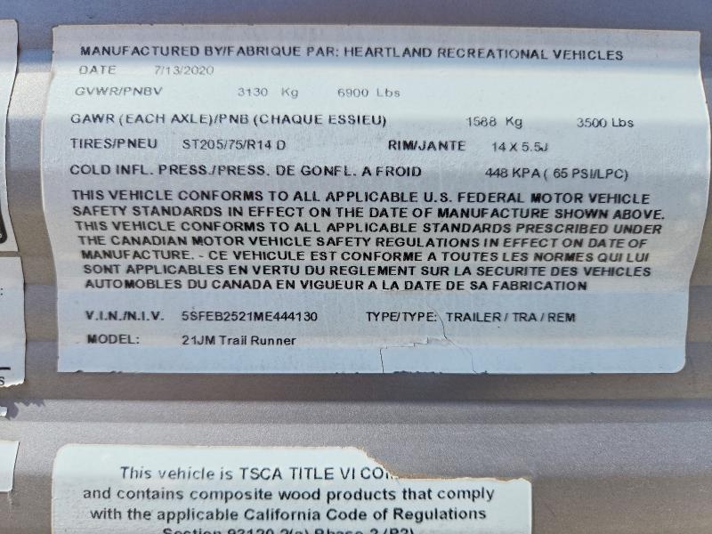 2021 Heartland Rv 2021 Heartland Trail Runner Camper