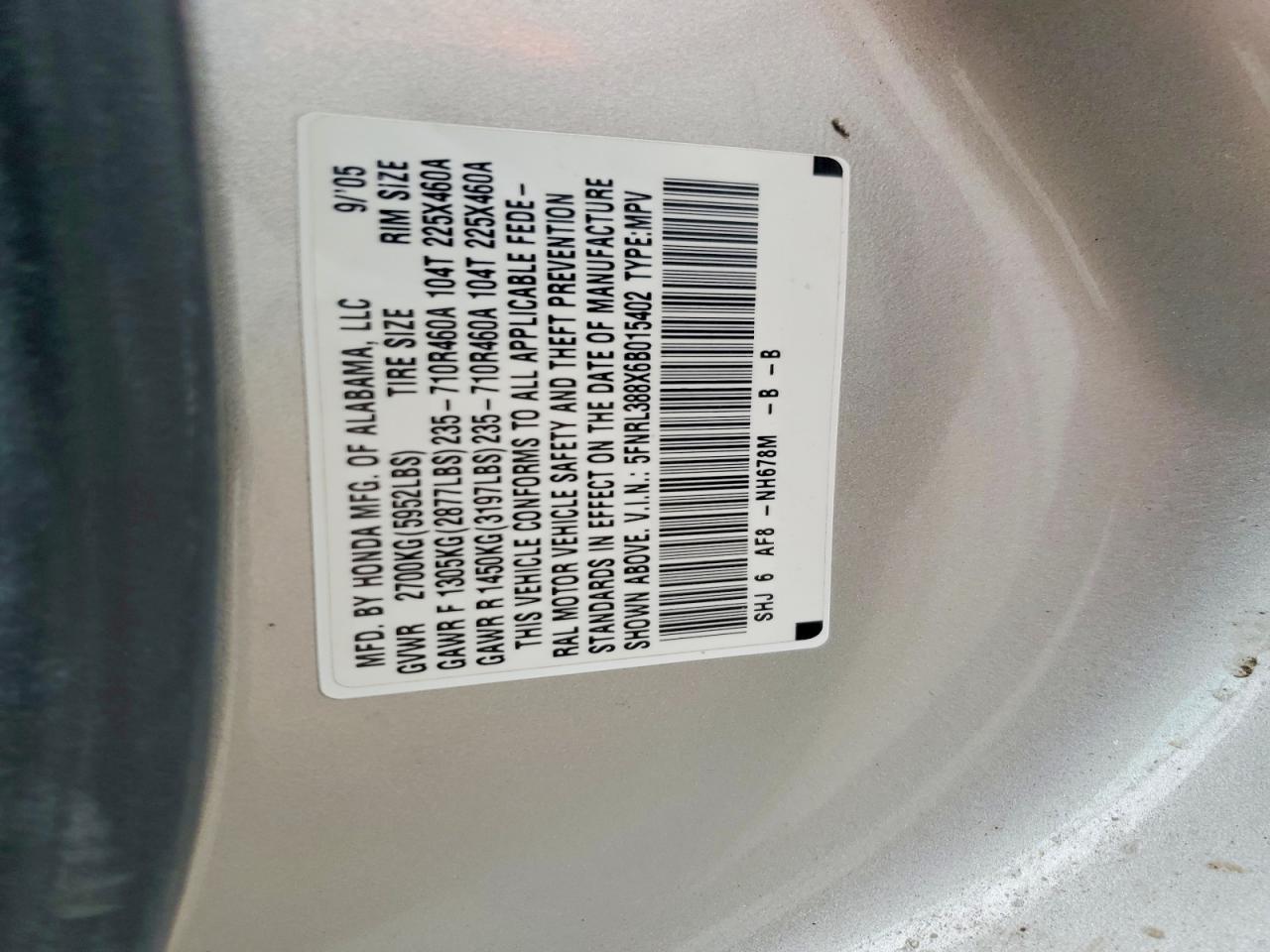 2006 Honda Odyssey Touring
