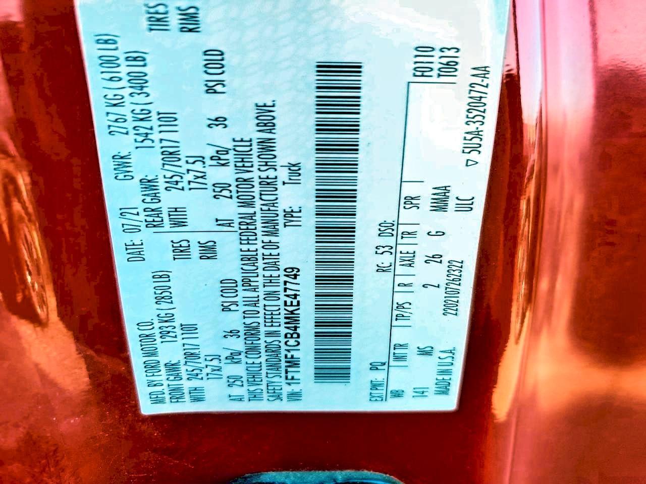 2021 Ford F150