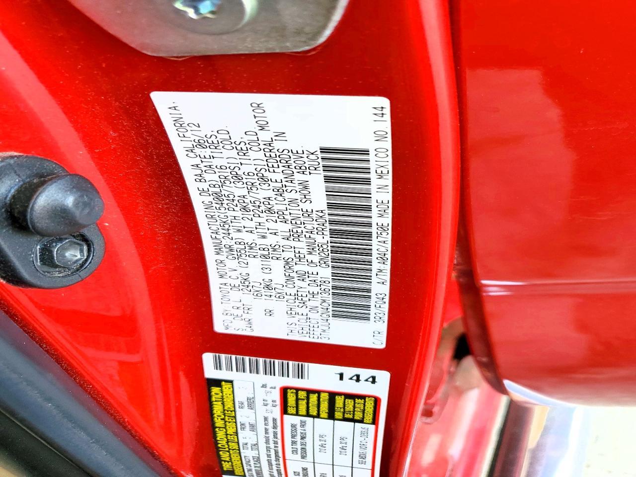 2012 Toyota Tacoma Prerunner V6