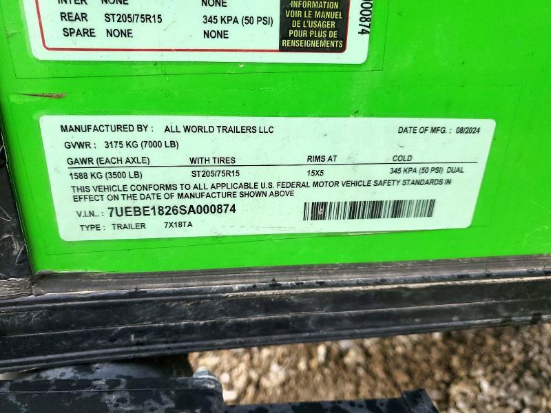 2025 Unknown 2025 all World 7x18ta Enclosed Cargo Food Trailer