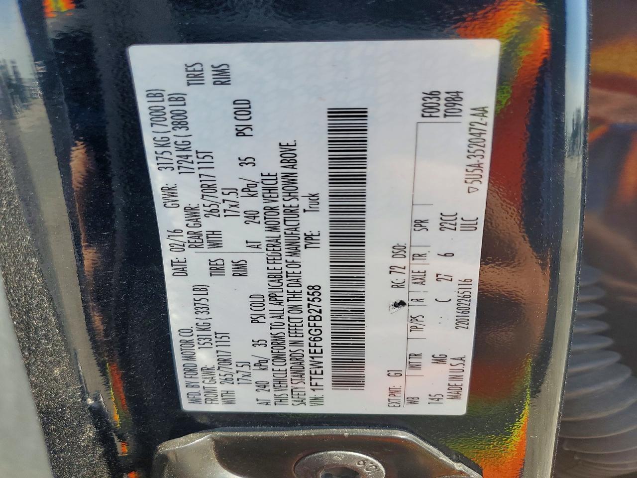 2016 Ford F150 Supercrew