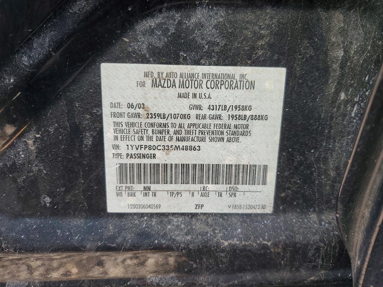 2003 Mazda 6 I