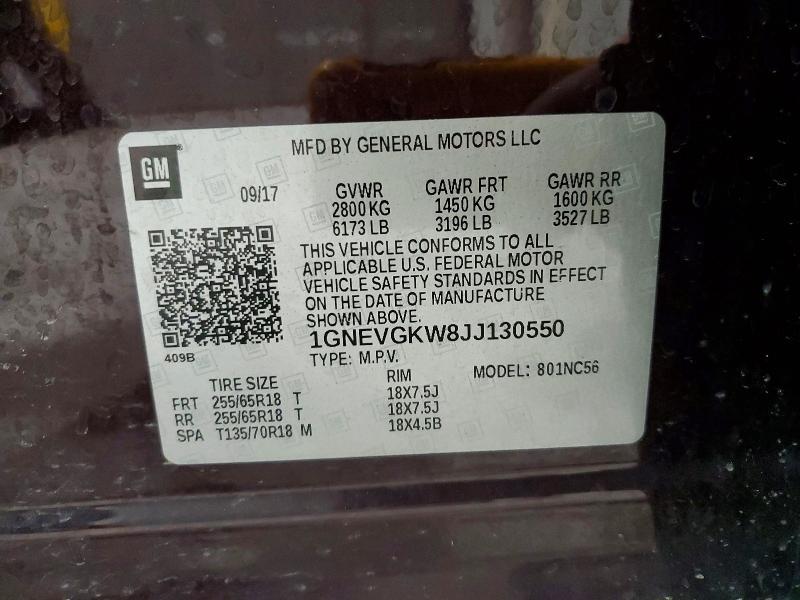 2018 Chevrolet Traverse lt