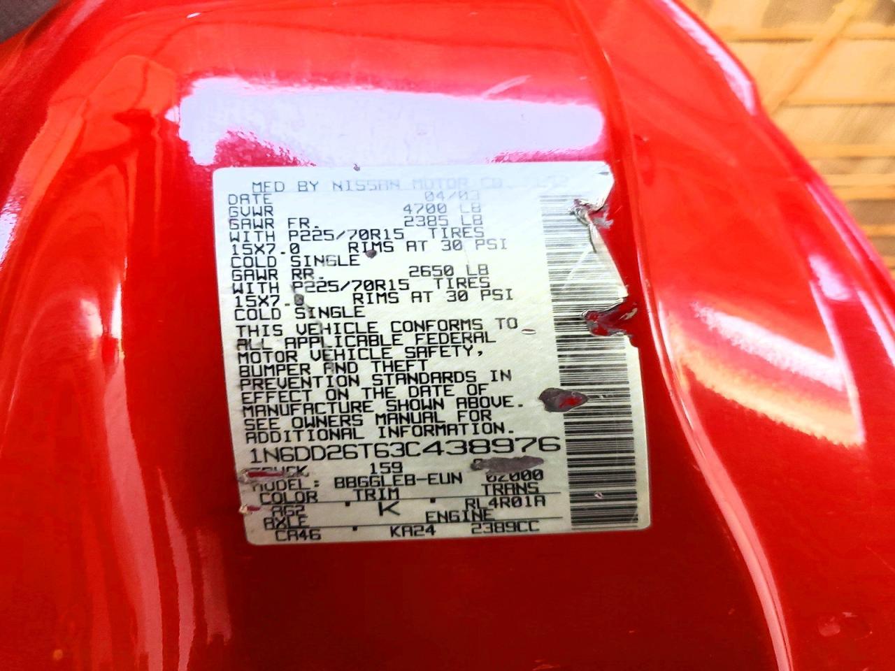 2003 Nissan Frontier Standard