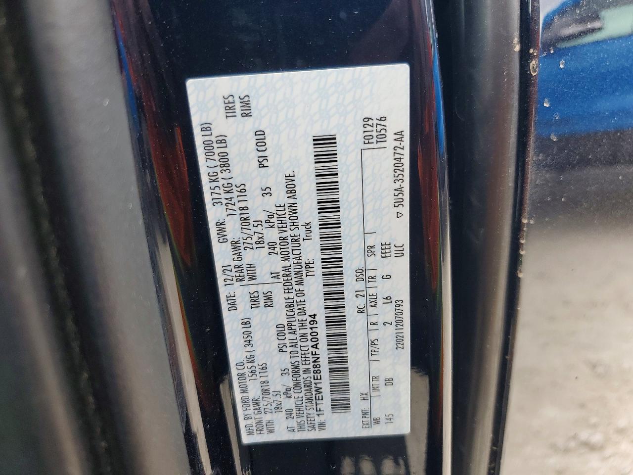 2022 Ford F150 Supercrew