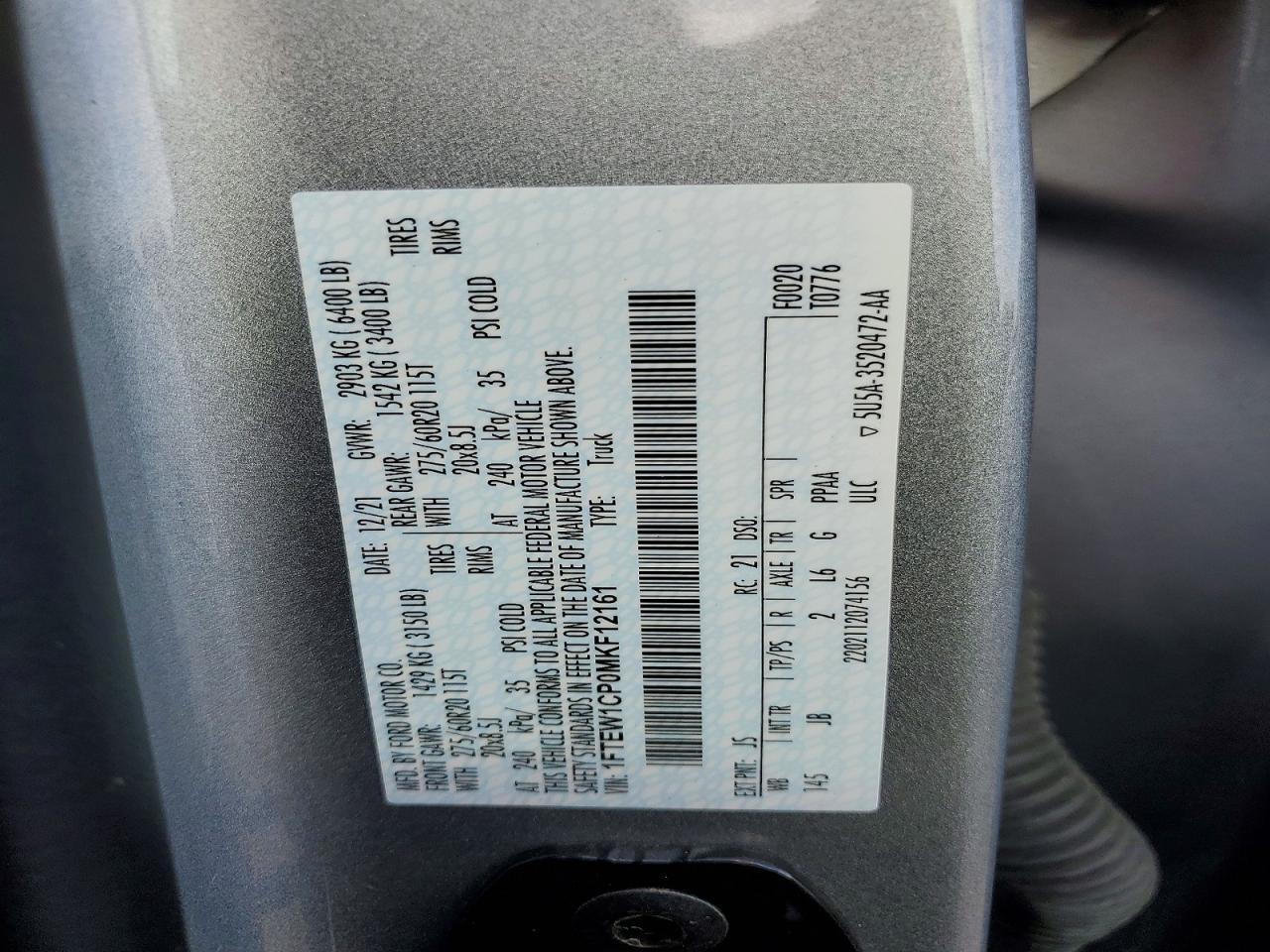 2021 Ford F150 Supercrew